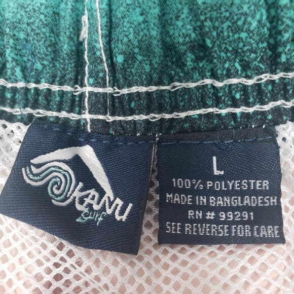 Kanu Surf Men's Swim Trunks Black/Aqua/ Orange L - Large Pockets ~ NWT / A157 - Picture 7 of 8